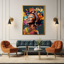 Ethnic Afro American canvas print displaying stylish woman - ready to hang