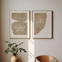 Abstract Islamic art poster in soft beige tones