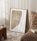 Close-up of calligraphy strokes on beige paper