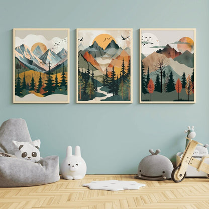 Adventure theme wall art for kids room decor