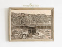 Vintage Kabbah in Mecca wall art with warm tones