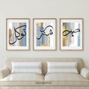Three-piece Islamic wall art set - panel 1 with abstract calligraphy