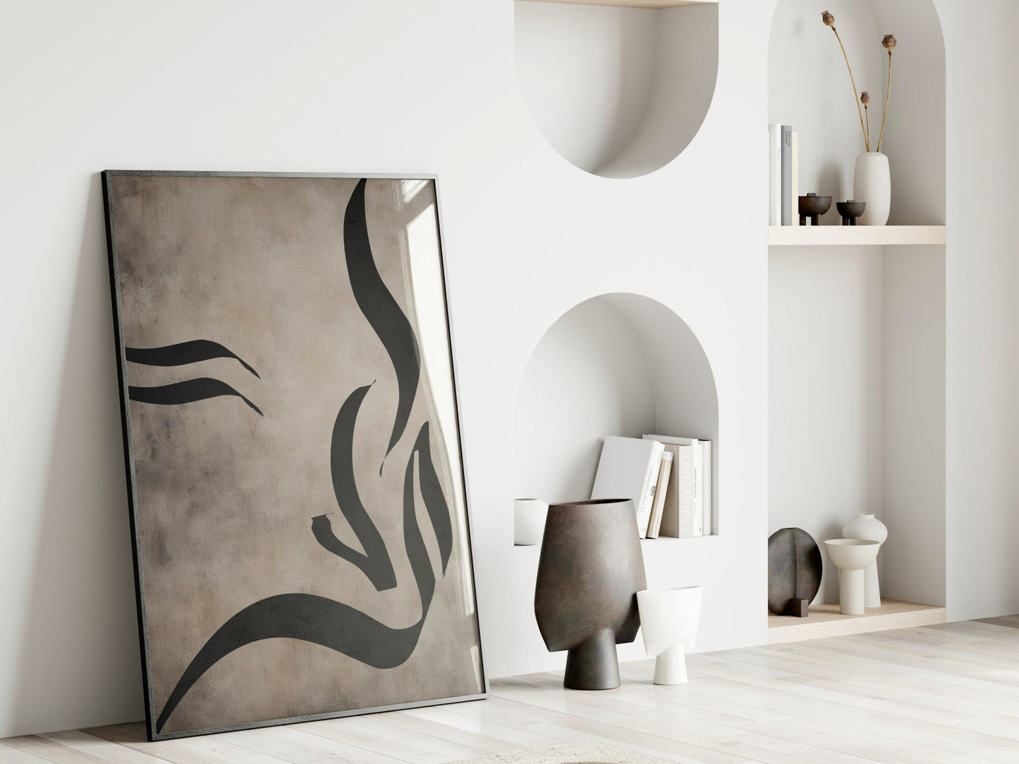 Arabic Islamic calligraphy art poster - neutral tones