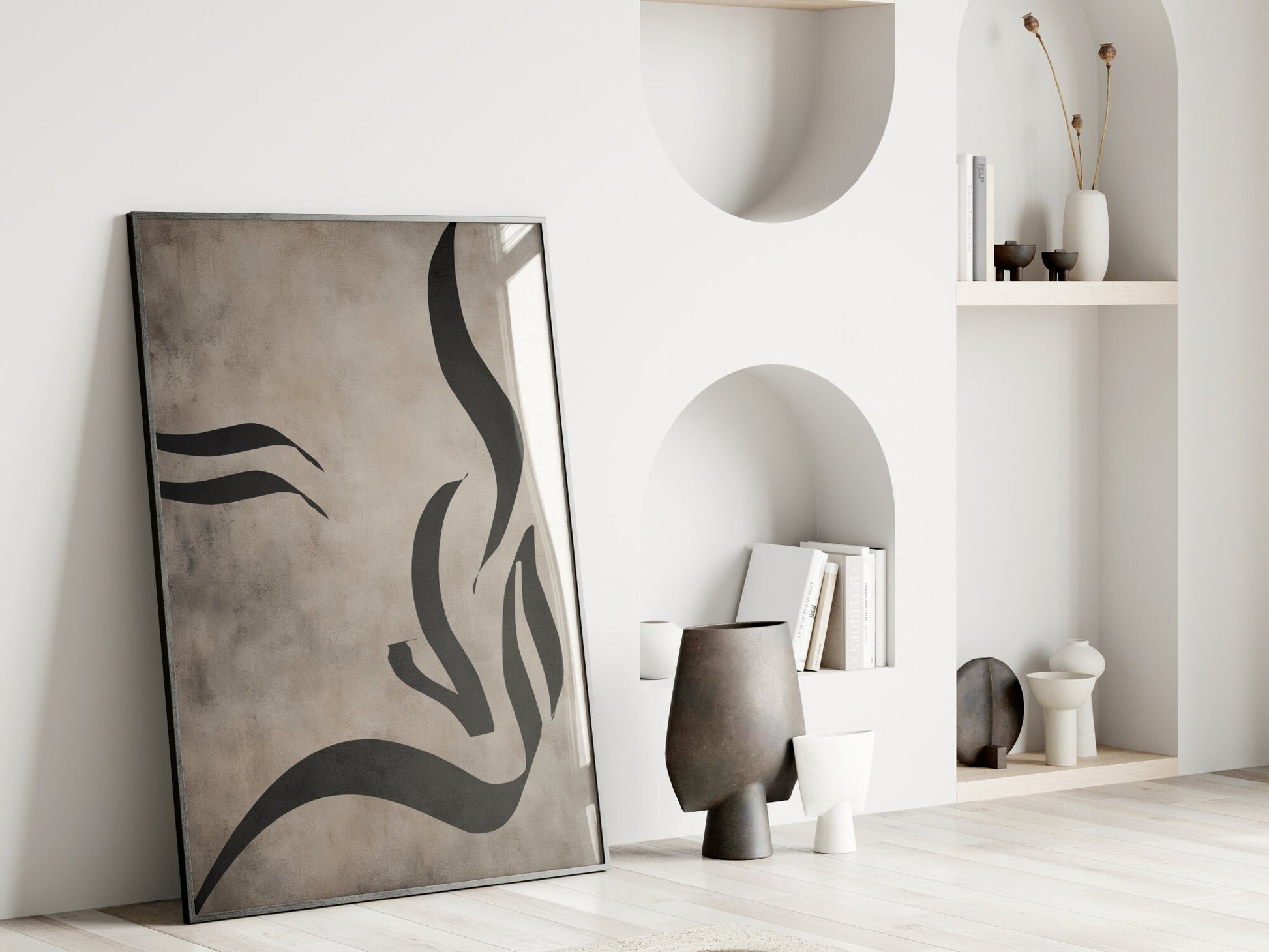 Arabic Islamic calligraphy art poster - neutral tones