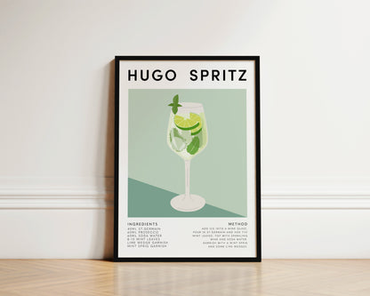 Hugo Spritz cocktail art print – close-up detail
