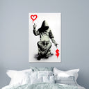 Abstract graffiti canvas featuring urban love motif for home office