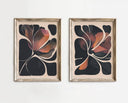 Mid-century inspired floral artwork for contemporary interior