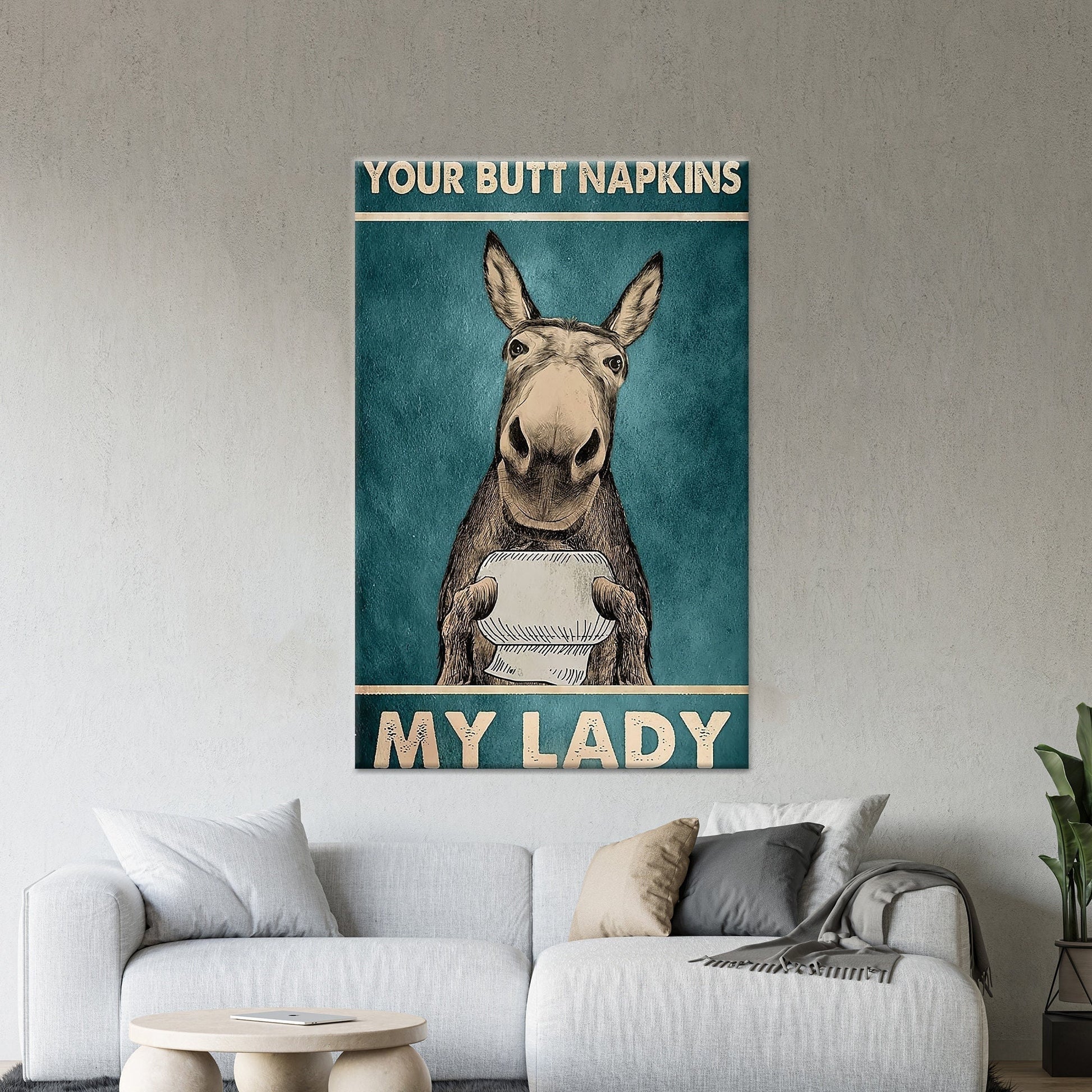 Donkey canvas wall art - front view