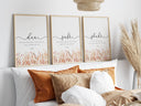 Dua Sabr Shukr Islamic wall art print with floral borders - set of 3