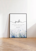 Tawakkul quote wall art in floral design for living spaces