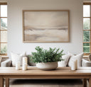 Flowing coastal horizon-inspired shapes in neutral palette