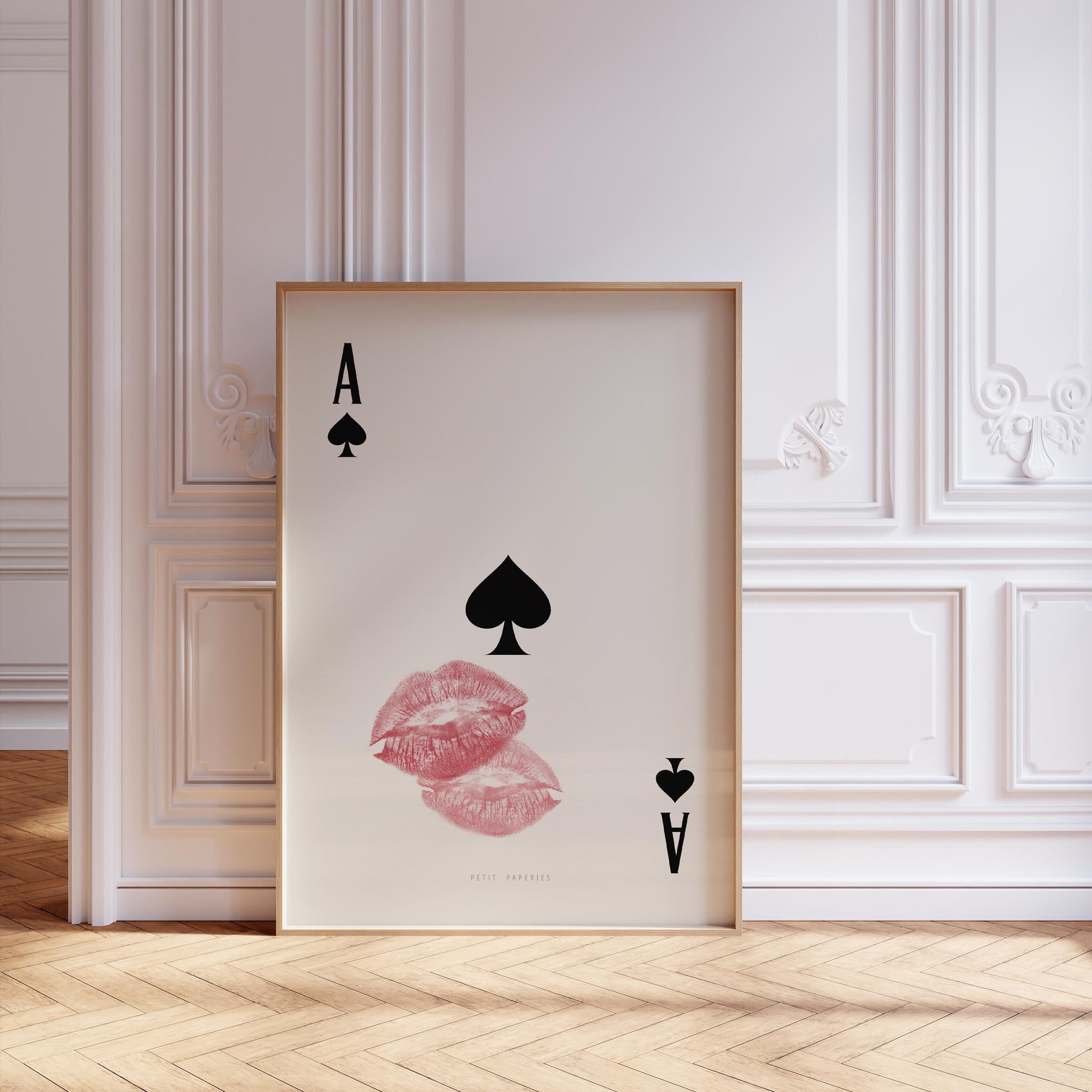 Retro card motif in moody tones for apartment aesthetic