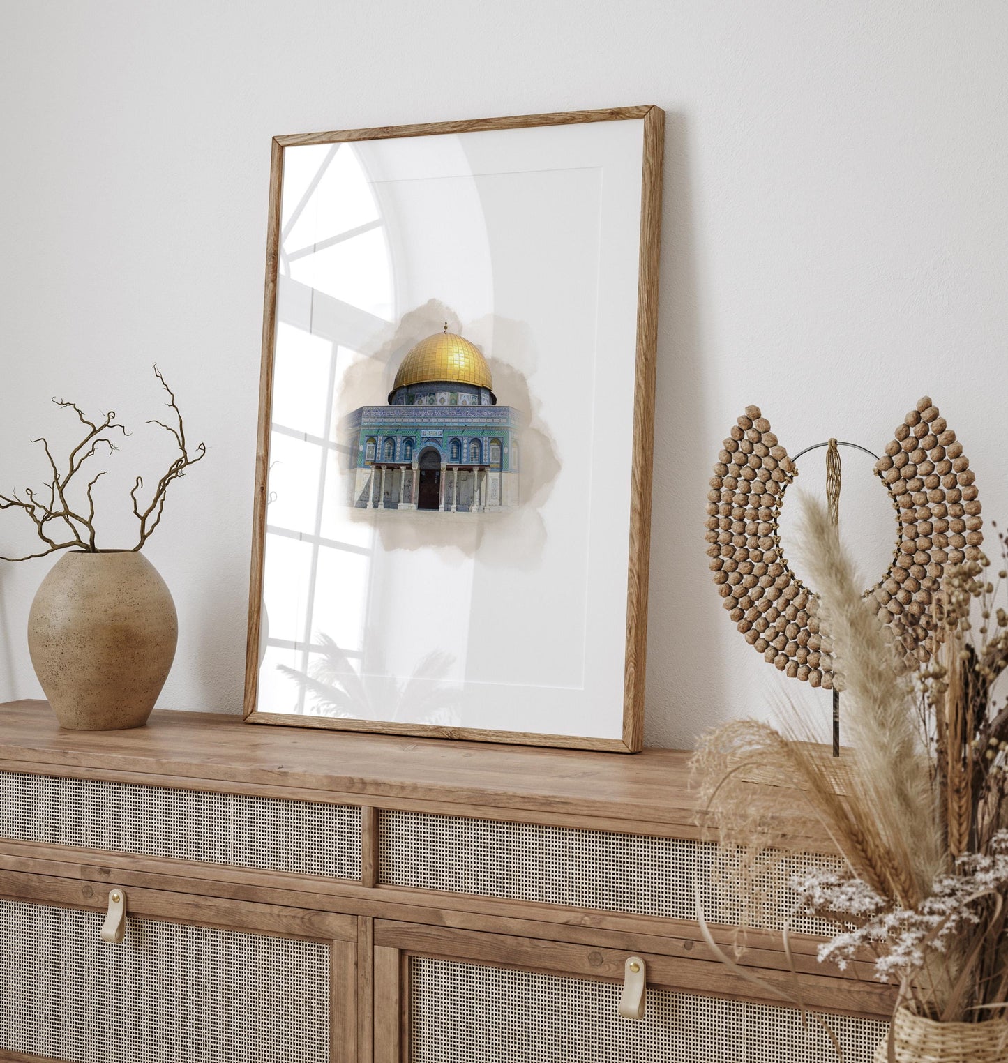 Al Aqsa Mosque art print displayed on a wall