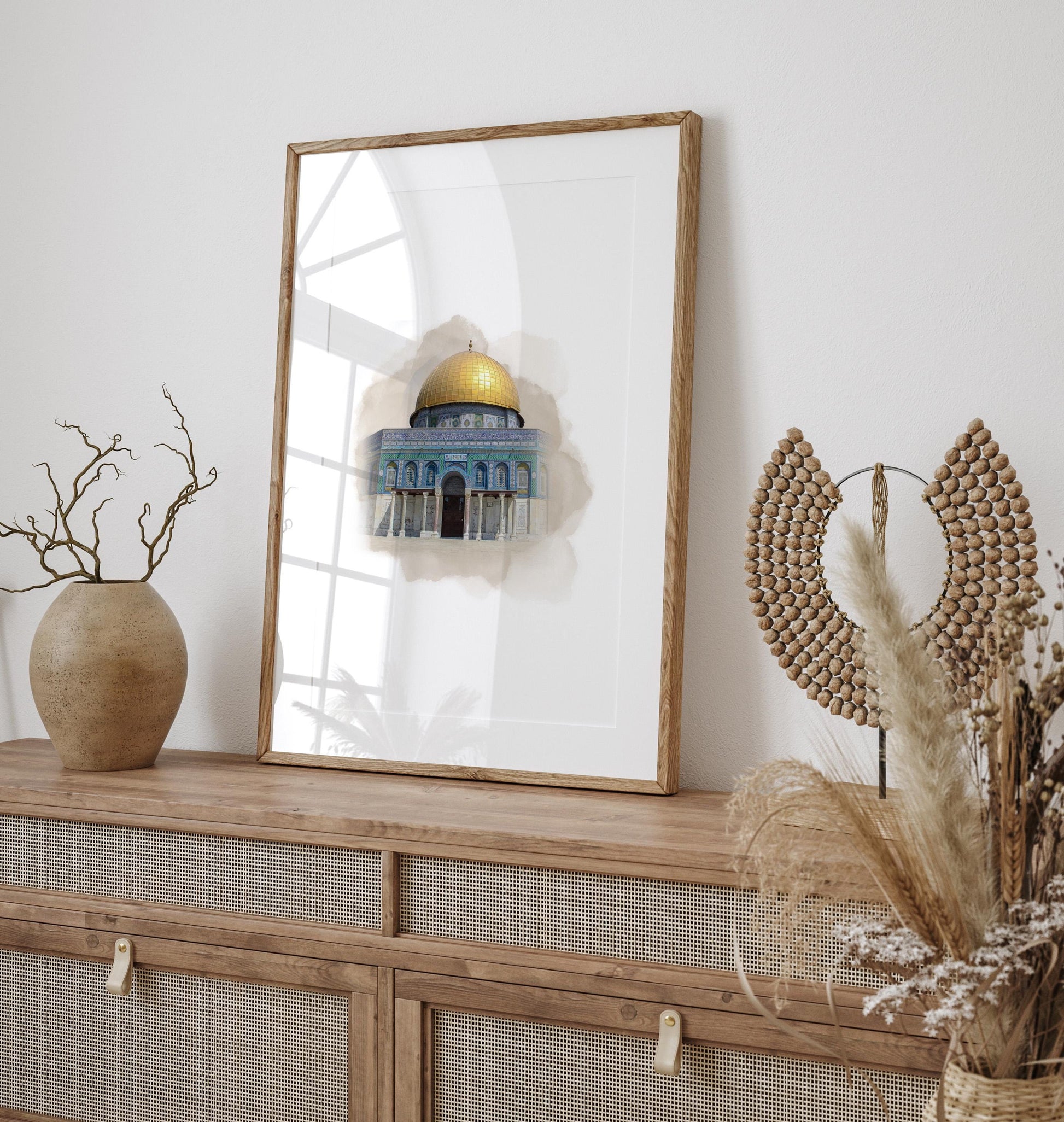 Al Aqsa Mosque art print displayed on a wall