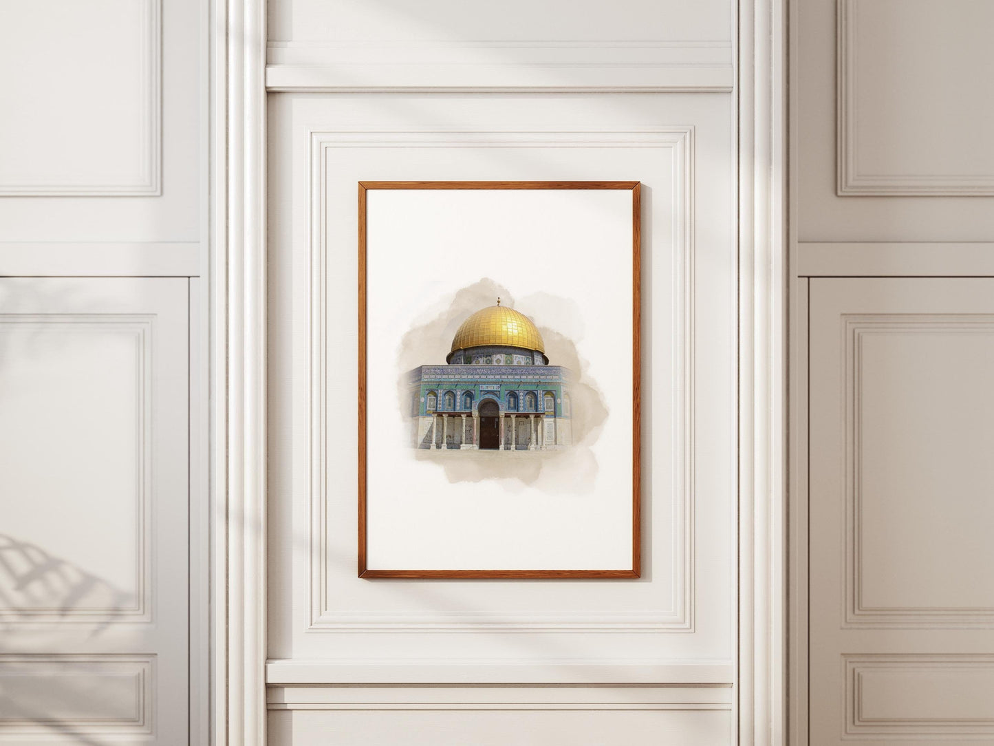 Al Aqsa Mosque art print with warm desert tones
