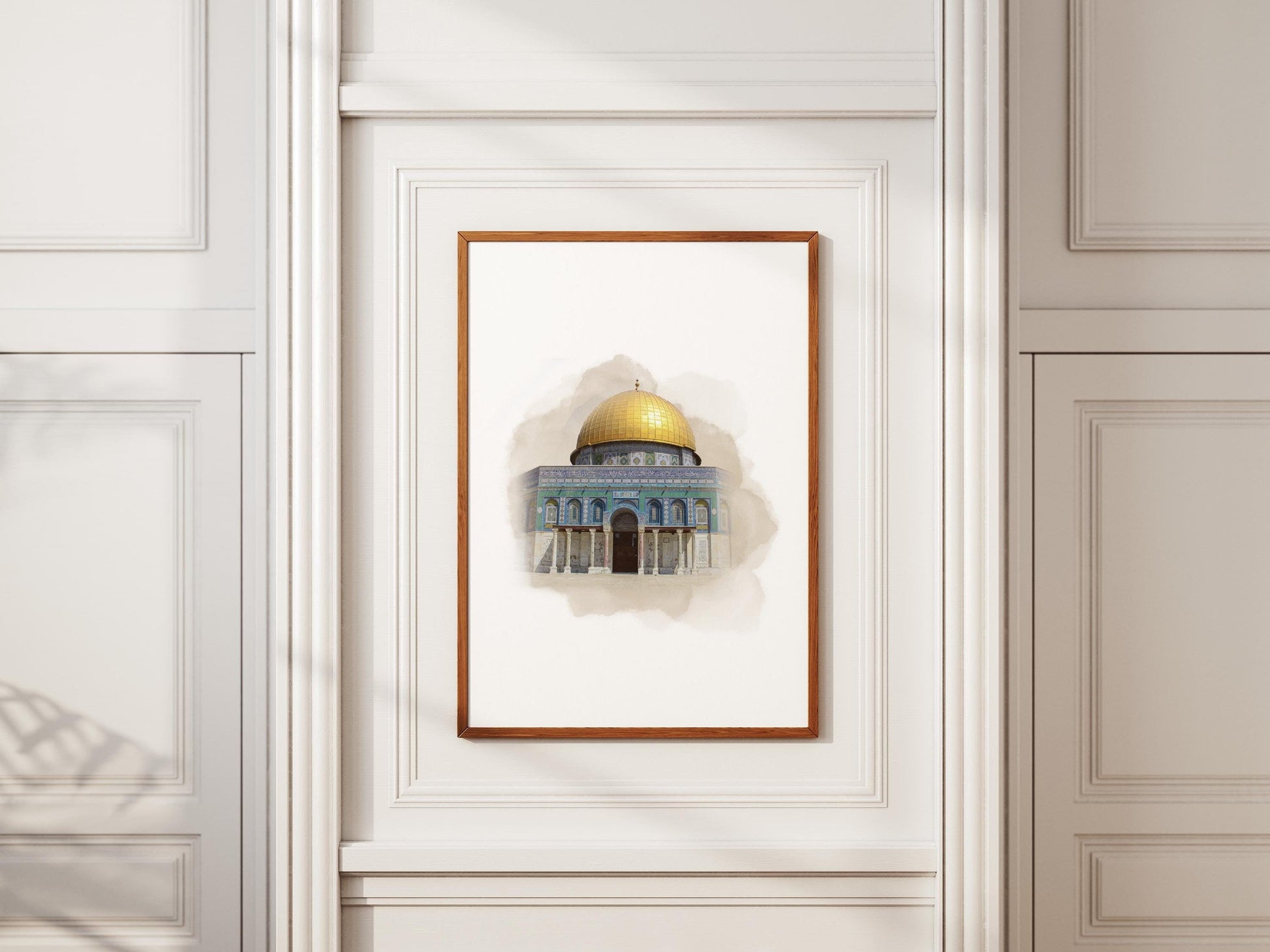 Al Aqsa Mosque art print with warm desert tones
