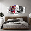Modern loft wall art featuring street art sneakers