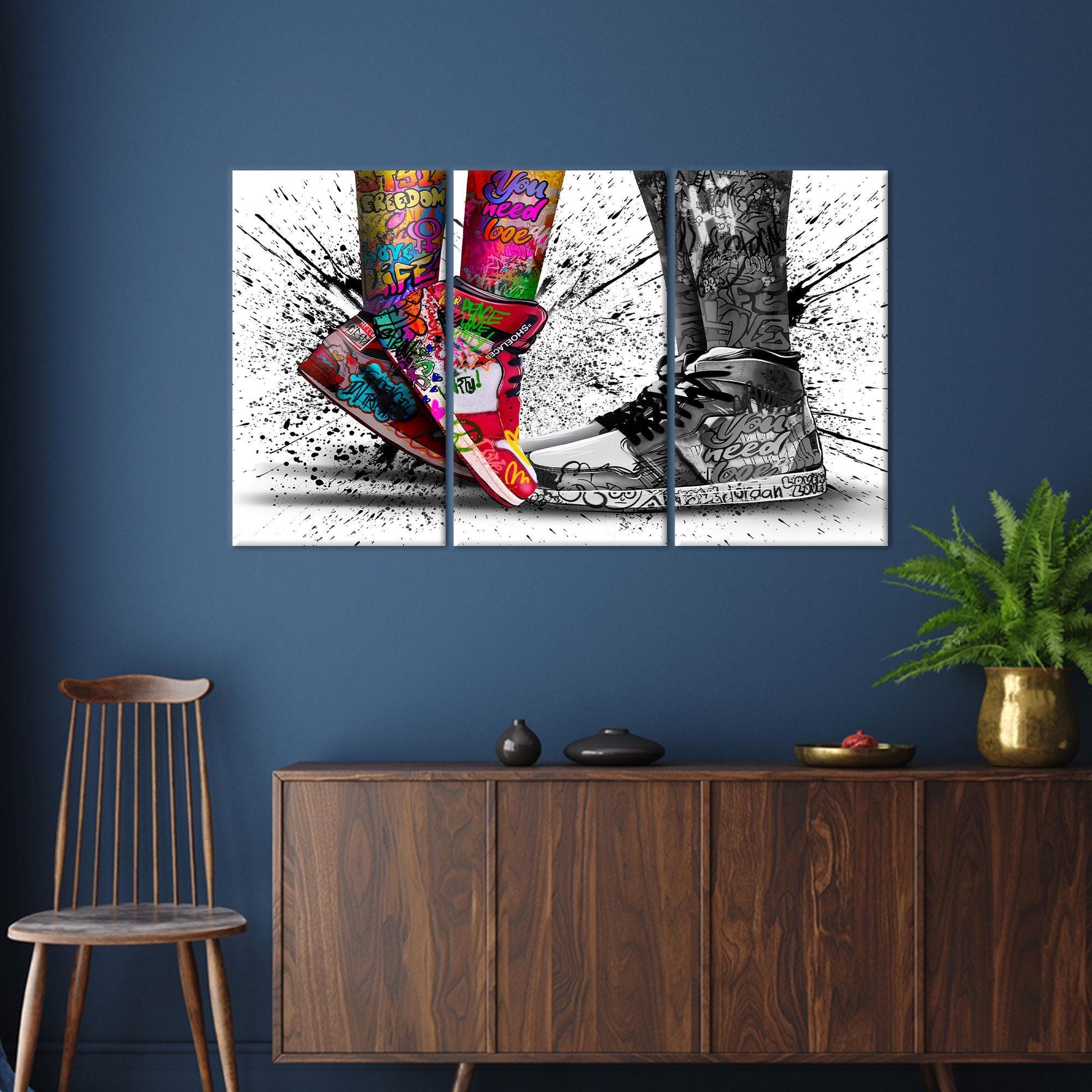 Vibrant street art wall print ready to hang