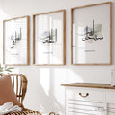 Living room decor idea with three poster prints