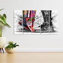 Bold graffiti sneaker design in gallery-ready print