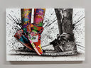 Contemporary urban art canvas print with sneakers