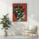 Vintage collage wall decor featuring vinyl records and music motifs