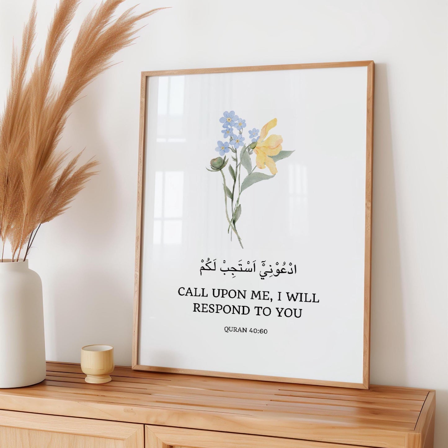 Floral Islamic collection wall art with Arabic script