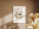 Al Masjid Al Nabawi Mosque wall art in minimalist style