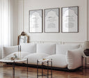 Three Qul Islamic wall art set featuring Surah Ikhlas in neutral Arabic calligraphy