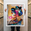 Modern Geisha pop art canvas artwork with urban street art feel