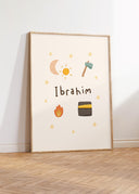 Close-up of colorful Prophet story nursery art for children's room