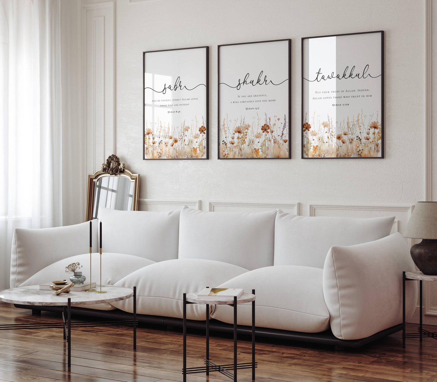 Shukr quote poster with decorative floral design