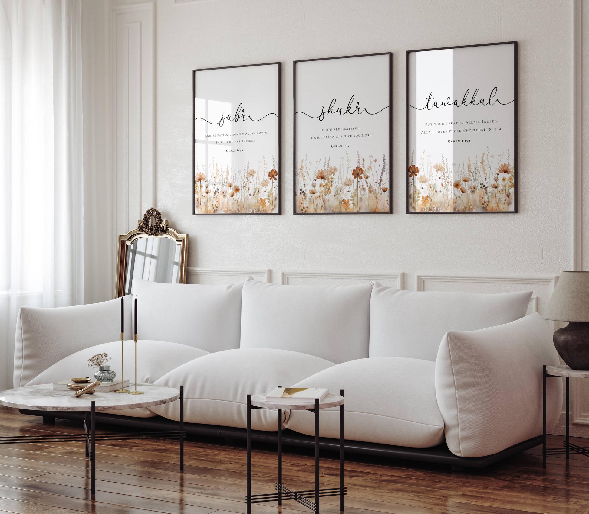 Shukr quote poster with decorative floral design