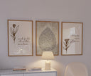 Three panel wall hanging with Islamic calligraphy