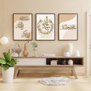 Five-piece Islamic calligraphy wall art bundle featuring Surah Al-Fatiha