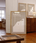 Three minimalist posters displayed together for boho Islamic decor