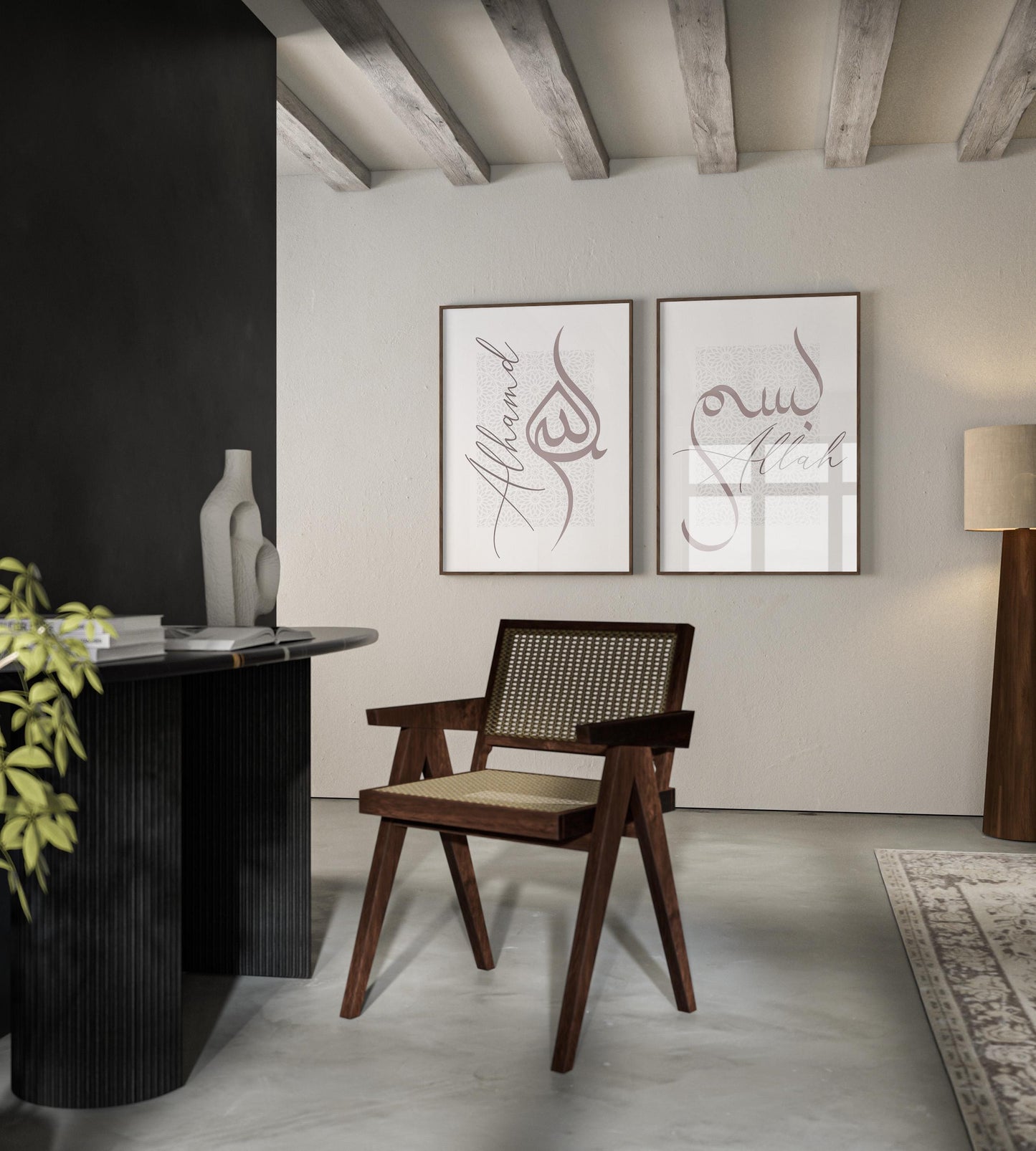 Arabic script art with timeless Moroccan design for hallway or entryway