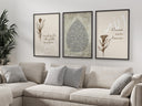 Bohemian Islamic wall decor panels arranged as a triptych