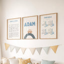 Close-up of customizable name on Islamic nursery wall art