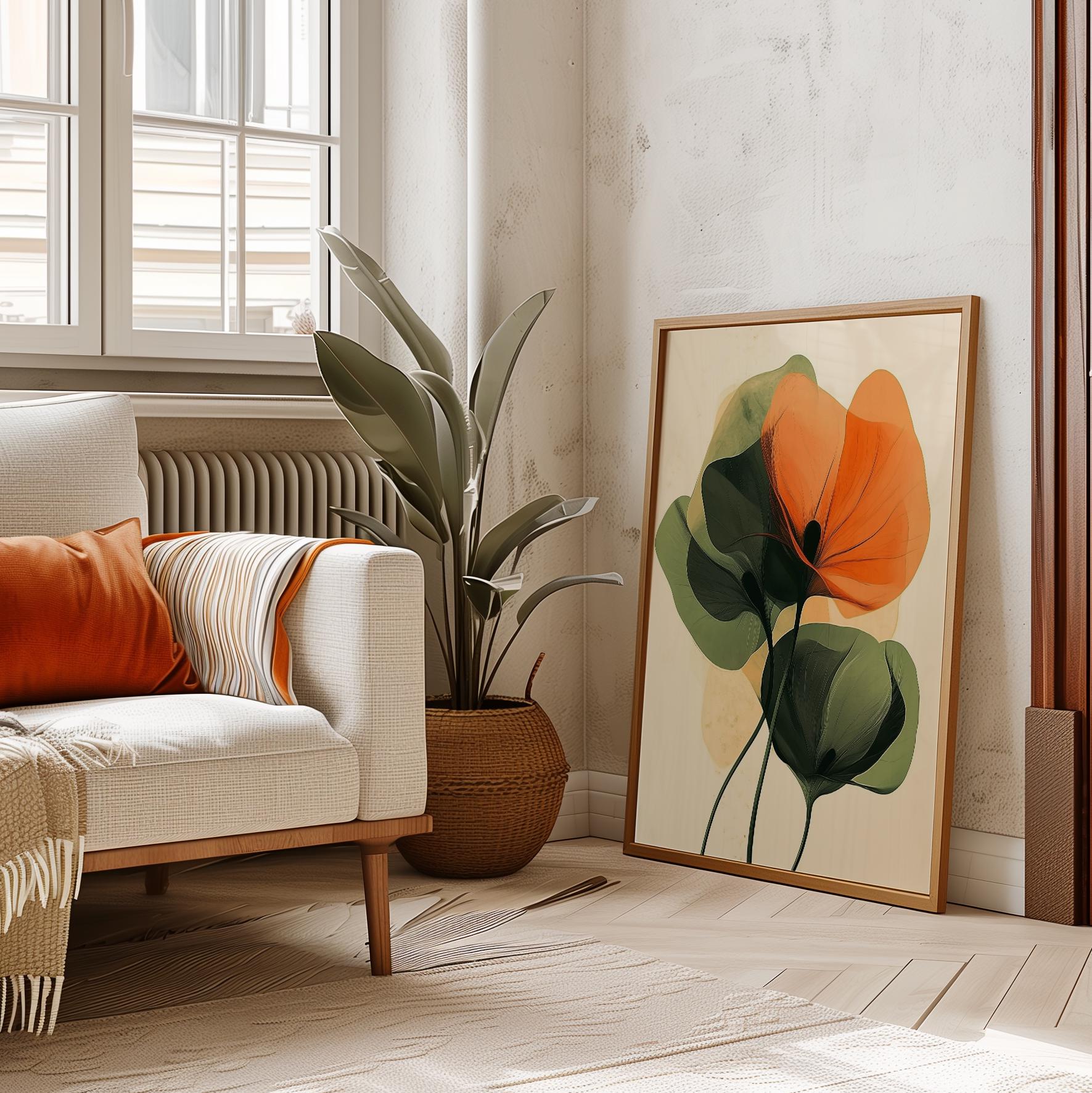 Minimalist floral wall decor for contemporary interiors