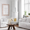 Living room with Muslim home decor wall art