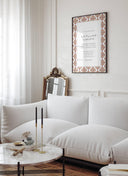 Hadith-inspired wall decor with soft tones