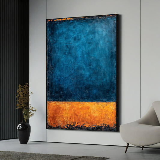Mark Rothko No.36 blue and orange abstract canvas wall art – front view