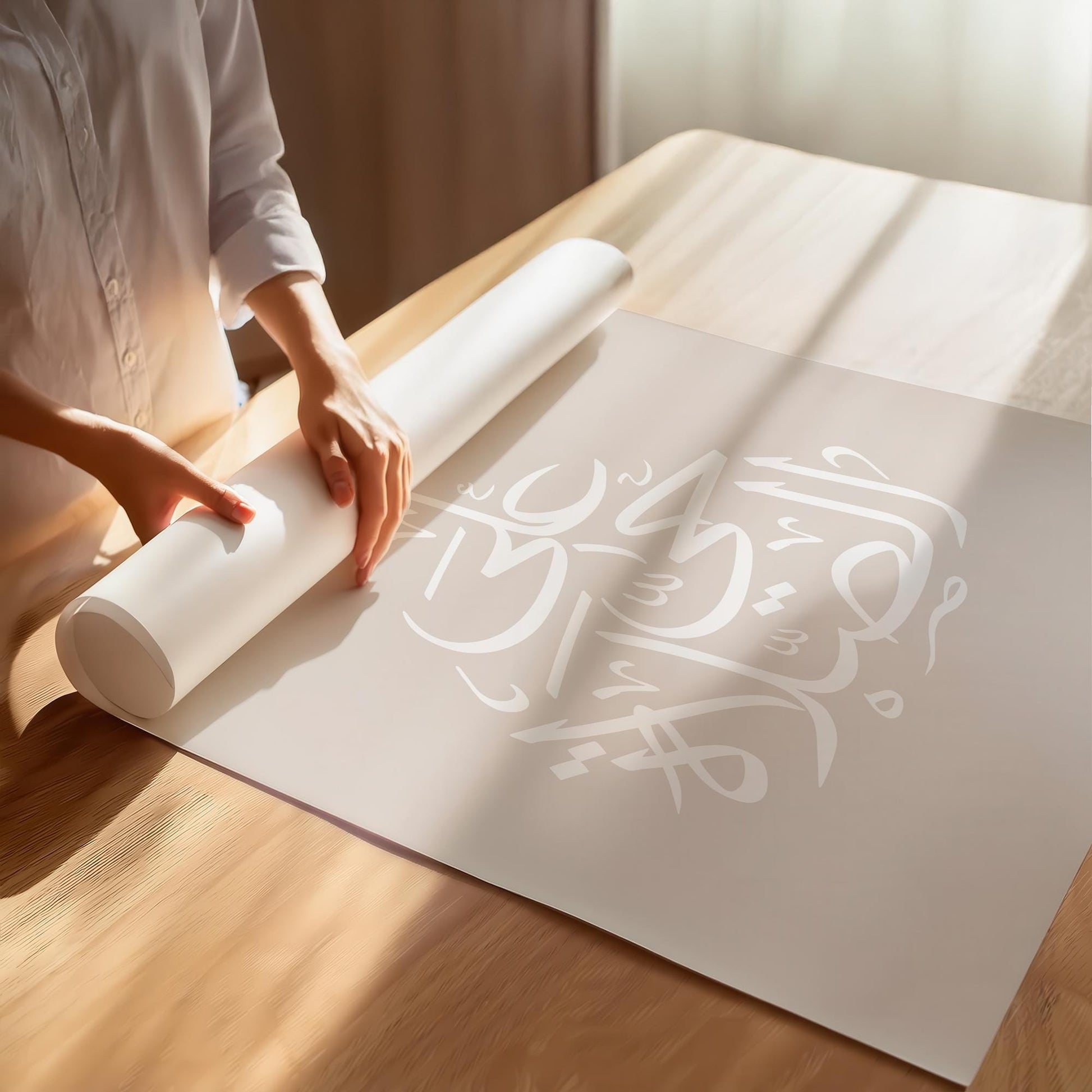 studio shot of two-framed arabic islamic wall art pieces