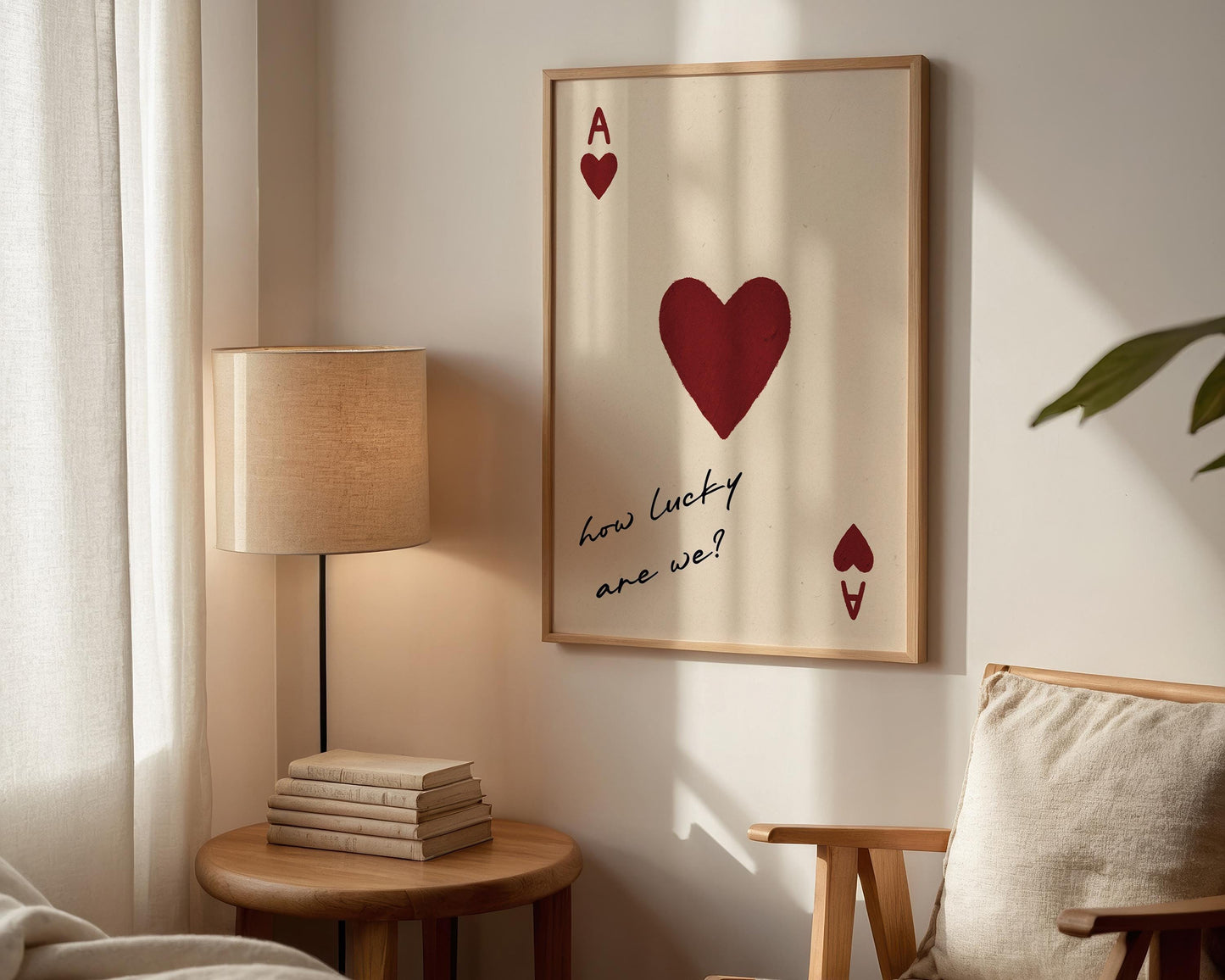 Bedroom wall art with playing card design