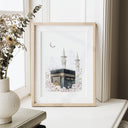 Living room wall art with Kaaba theme