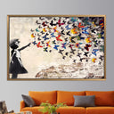 Bridesmaid gifts idea: butterfly girl graffiti canvas wall art