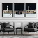 Night view Kaaba wall art set - framed canvases
