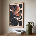 Close-up of abstract floral print with soft neutral tones