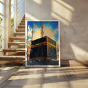 Soft-toned mosque skyline abstract art
